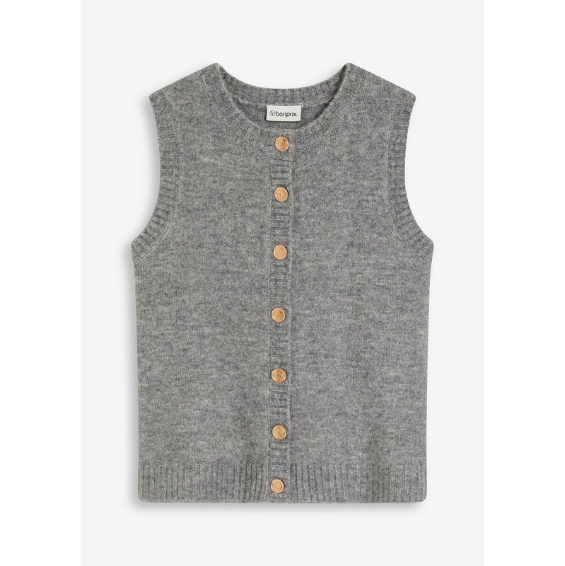 bonprix Pletená vesta, farba šedá 65803861
