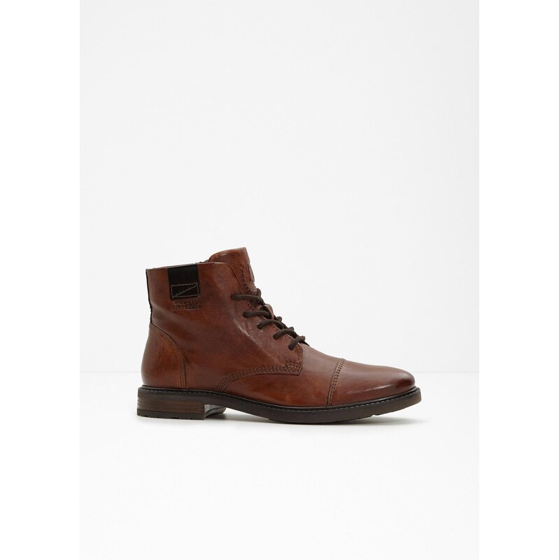 bonprix Šnurovacie krátke čižmy Bugatti, farba hnedá 65805826