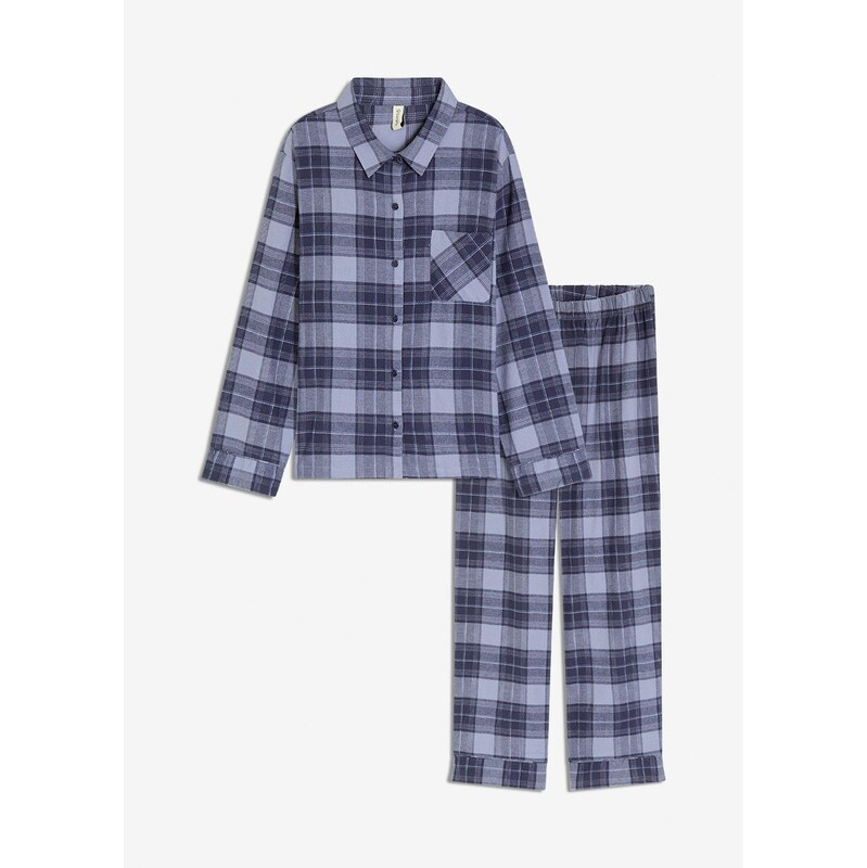 bonprix Flanelové pyžamo, farba modrá 65805832
