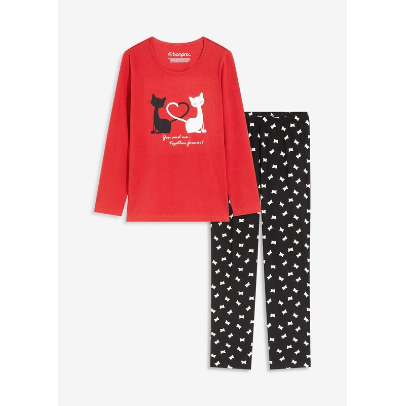 bonprix Pyžamo s maskou na spanie, farba červená 65805835