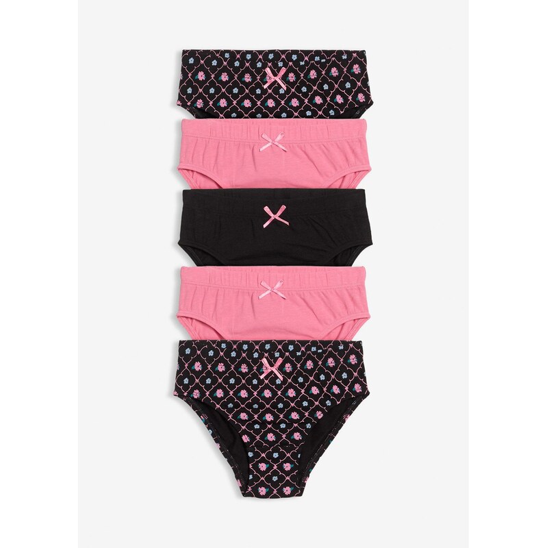 bonprix Nohavičky s mäkkou bio bavlnou (5 ks), farba čierna 65805840