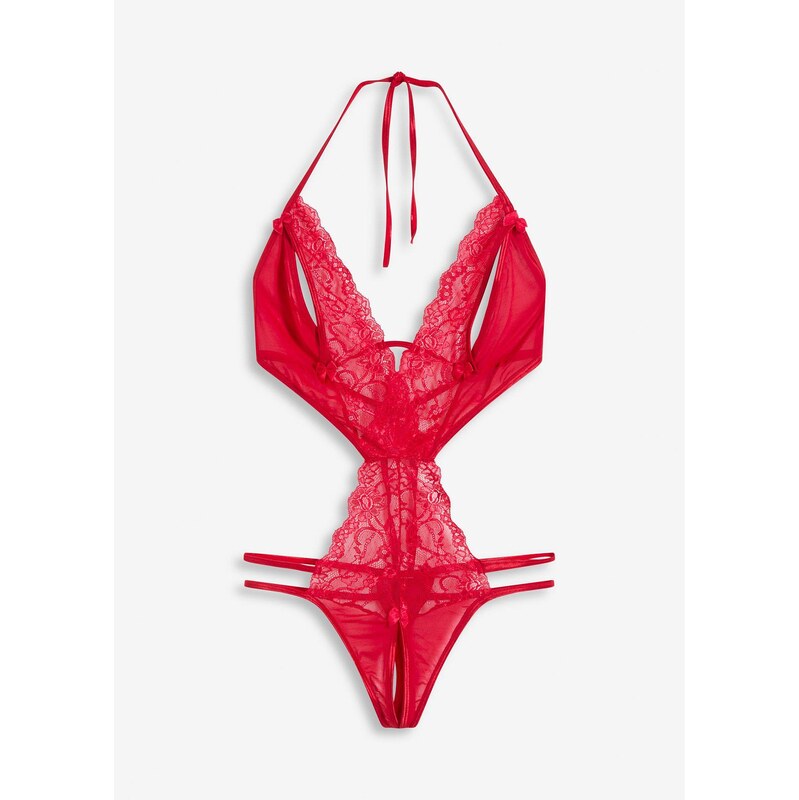 bonprix Body s prestrihmi, farba červená 65805841