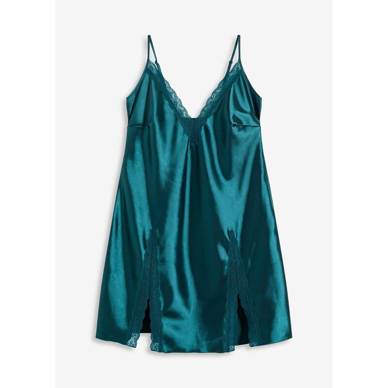 bonprix Saténové negližé, farba modrá 65805848