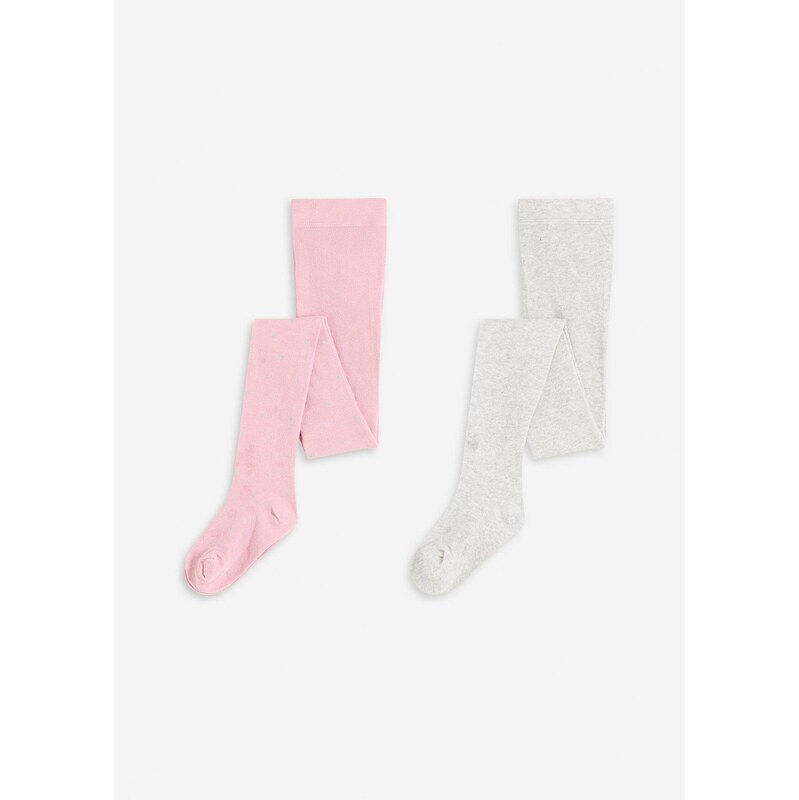 bonprix Pančuchové nohavice (2 ks), ligotavé bodky, farba ružová 65805895