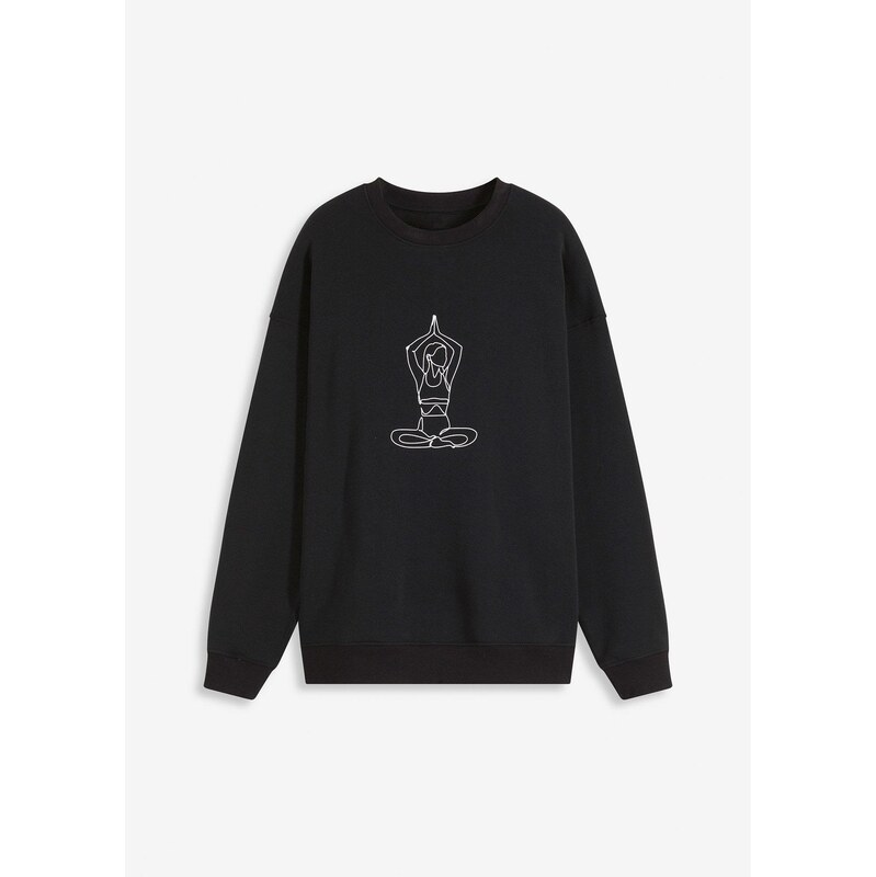 bonprix Funkčná mikina, termo, oversized, rýchlo schnúca, farba čierna 65805904