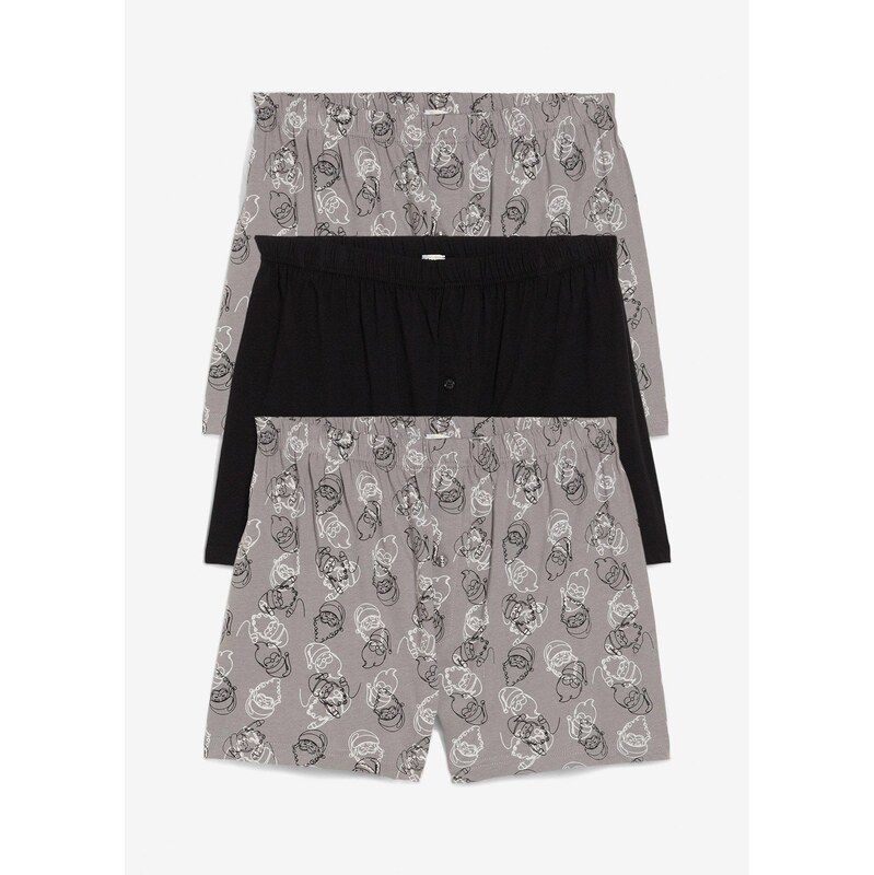 bonprix Široké boxerky s bio bavlnou (3 ks), farba šedá 65805909