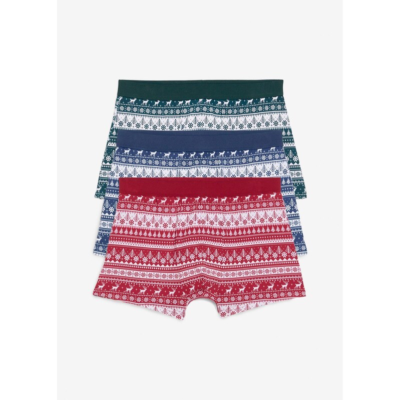 bonprix Boxerky, úzke, s bavlnou (3 ks), farba zelená 65805907