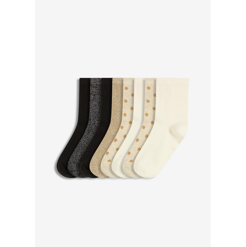 bonprix Ponožky, polovičné, s lurexom a bio bavlnou (8 ks v balení), 65805891