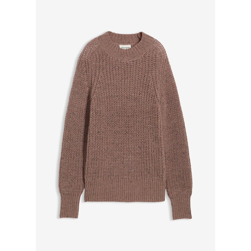 bonprix Hrubo pletený pulóver, farba hnedá 65805946