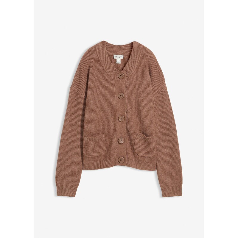 bonprix Oversize pletený sveter, farba hnedá 65805940