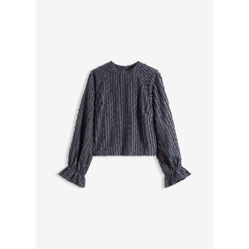 bonprix Blúzka zo štruktúrovaného materiálu, farba modrá 65902757