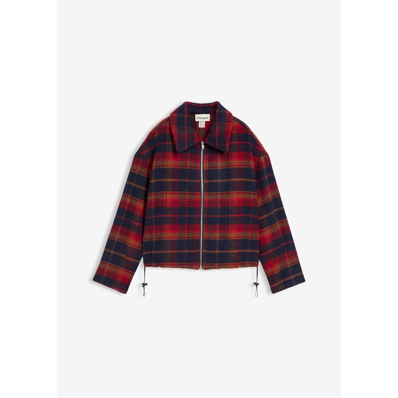 bonprix Bluzón vo vlnenom vzhľade, farba modrá 65805971