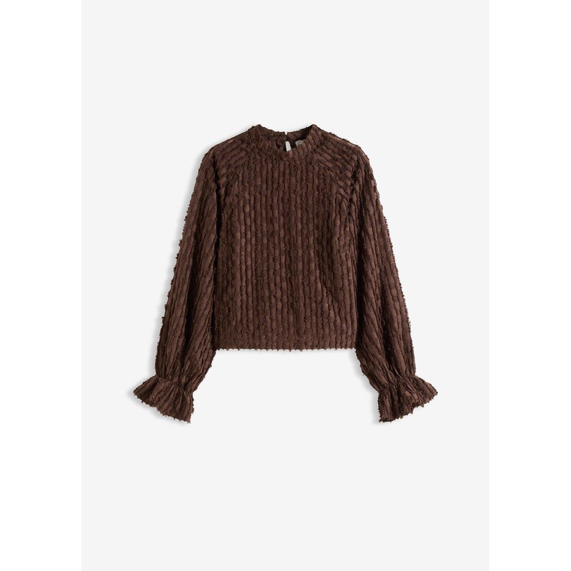 bonprix Blúzka zo štruktúrovaného materiálu, farba hnedá 65902756