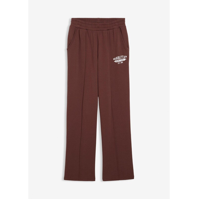 bonprix Tepláky z čistej bavlny, farba hnedá 65806088