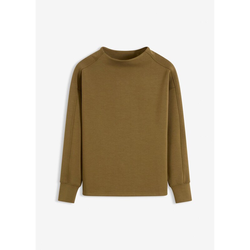 bonprix Mikina oversize z mäkkého scuba materiálu, farba zelená 65806141