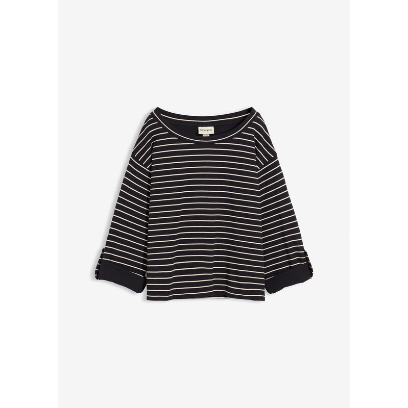 bonprix Oversize-mikina z čistej bavlny, farba čierna 65806157