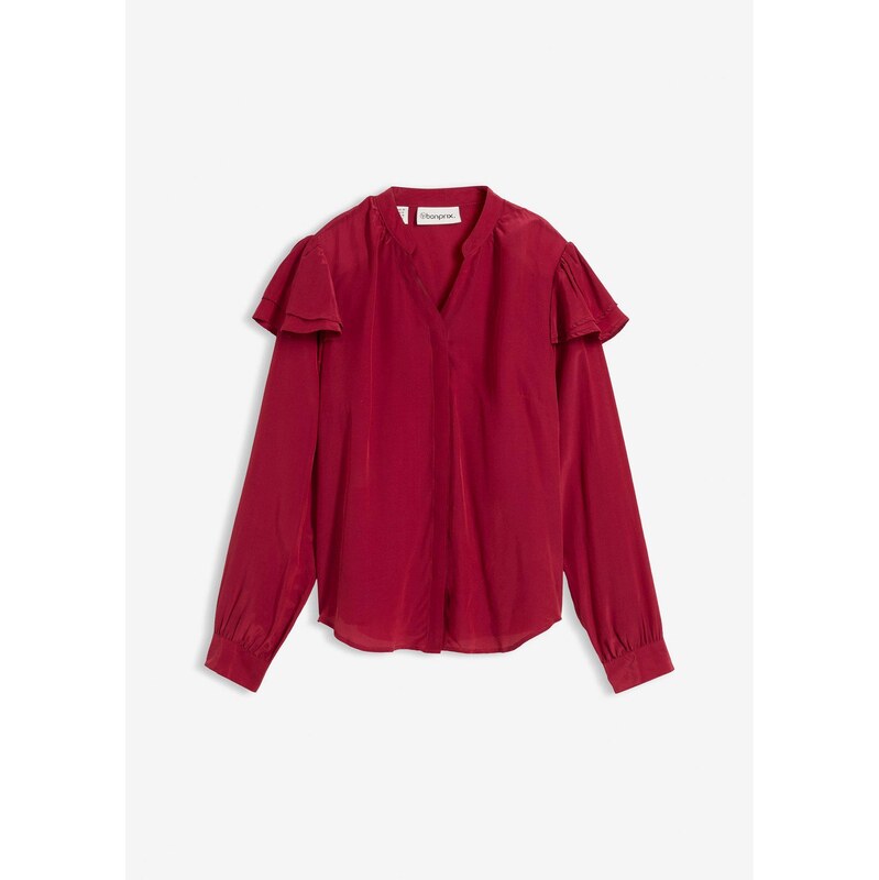 bonprix Blúzka s hodvábnym podielom, farba červená 65806277