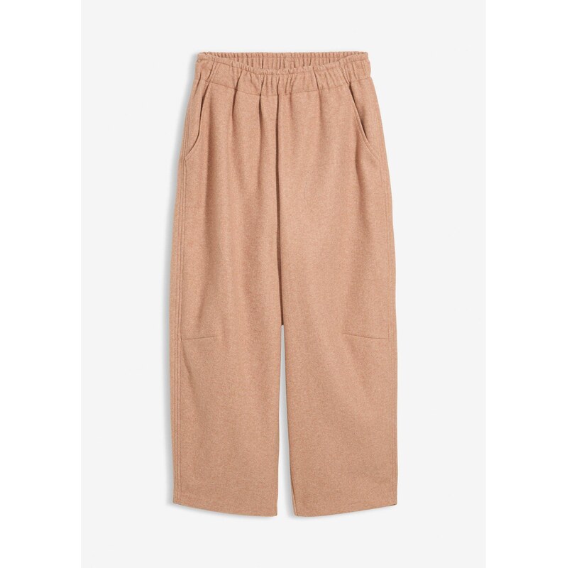 bonprix Nohavice Barrel vo vlnenom vzhľade, farba hnedá 66083303