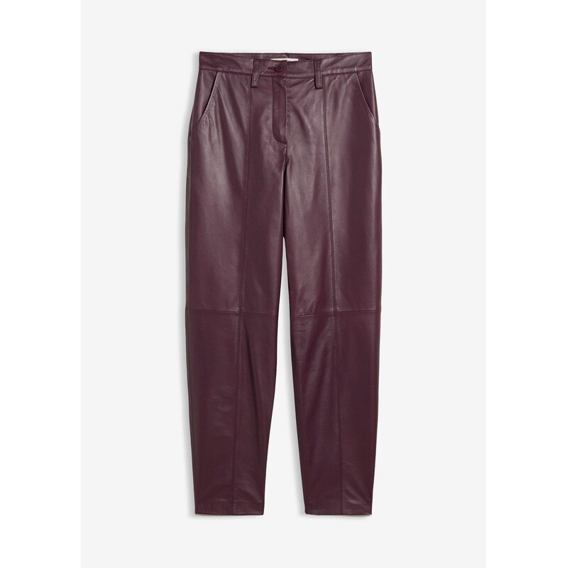 bonprix Kožené nohavice z jahňacej kože nappa, farba hnedá 65806285