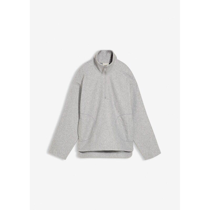 bonprix Oversize pulóver vo vlnenom vzhľade, farba šedá 65862124