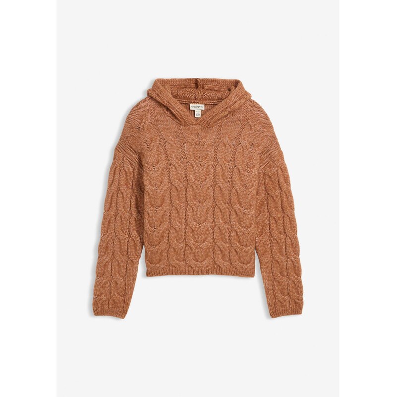 bonprix Pulóver s osmičkovým vzorom z mäkkého vlneného mixu, farba 65806339