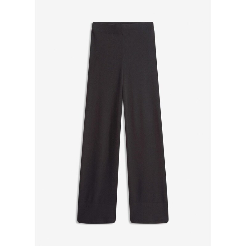 bonprix Pletené nohavice z mäkkého viskózového mixu, farba čierna 65806357