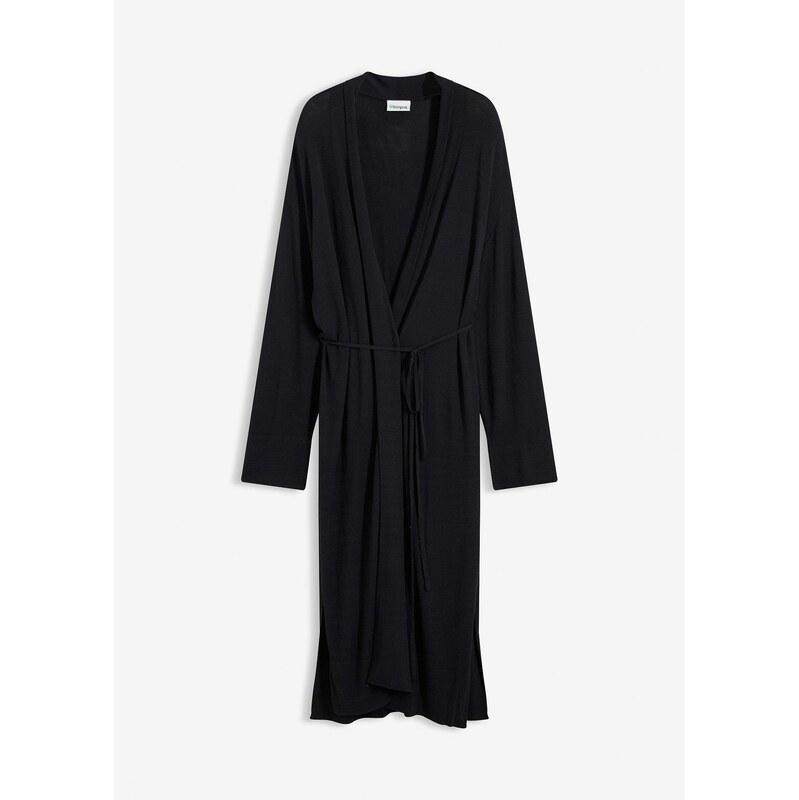 bonprix Pletený sveter z jemného viskózového mixu, farba čierna 65806355