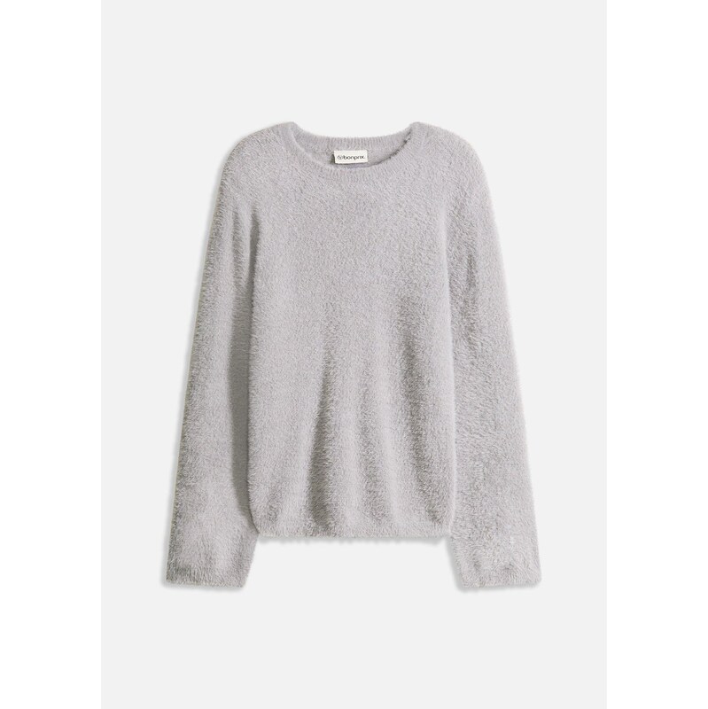 bonprix Mäkký pulóver so širokými rukávmi, farba šedá 65806365