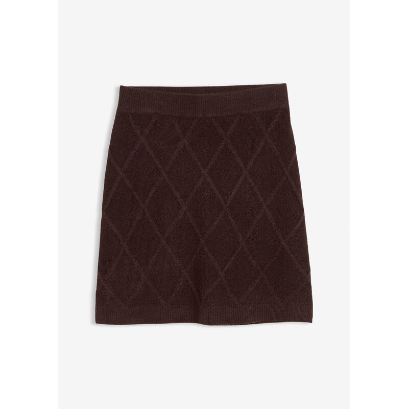 bonprix Pletená sukňa s osmičkovej pleteniny, farba hnedá 65806370