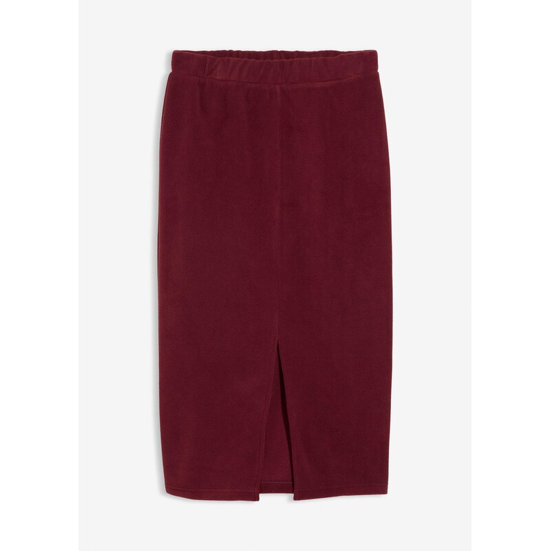 bonprix Midi sukňa z polárneho flísu, farba červená 65806412