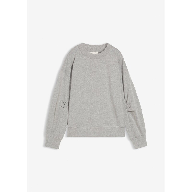 bonprix Mikina so širokým golierom z bio bavlny, farba šedá 65806419