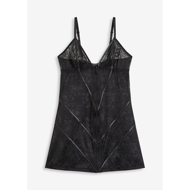 bonprix Šaty z čipky na zips, farba čierna 65902763