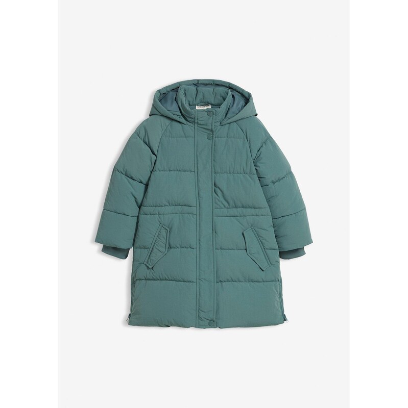 bonprix Prešívaný vatovaný kabát s reflexnými detailmi, farba zelená 65806465
