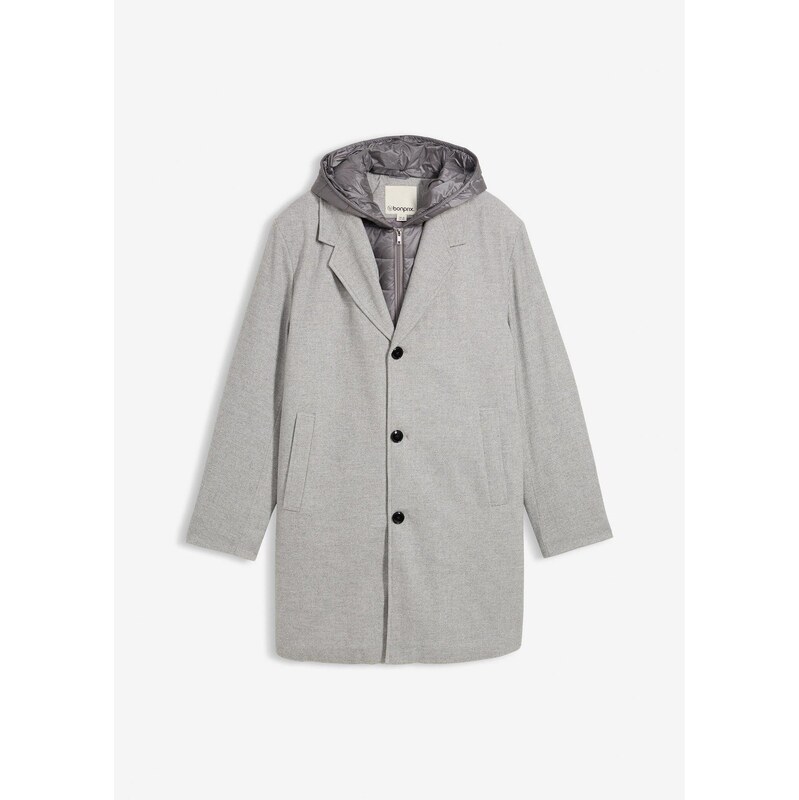 bonprix Blejzerový kabát, 2v1 s vyberateľnou kapucňouvou časťou, farba 65806510