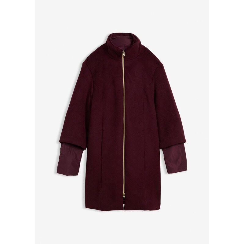 bonprix Vlnený kabát s páperovou vnútornou bundou (2-dielna sada), 65806561