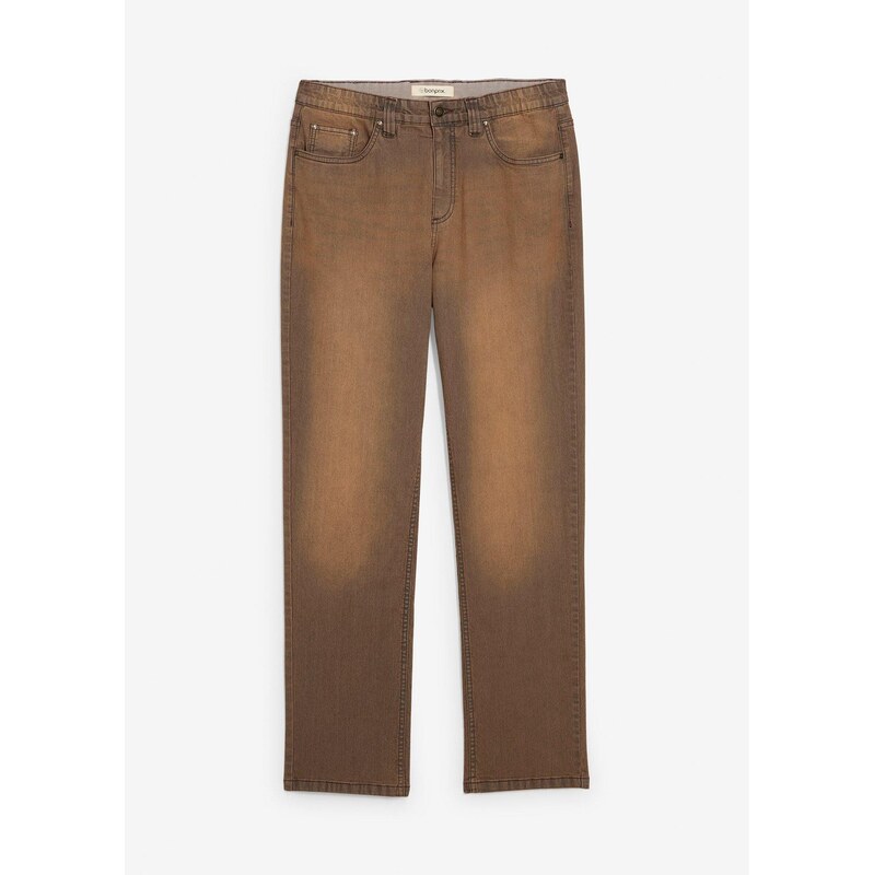 bonprix Strečové džínsy Classic Fit, komfortný pás, vintage farbenie, 65806584