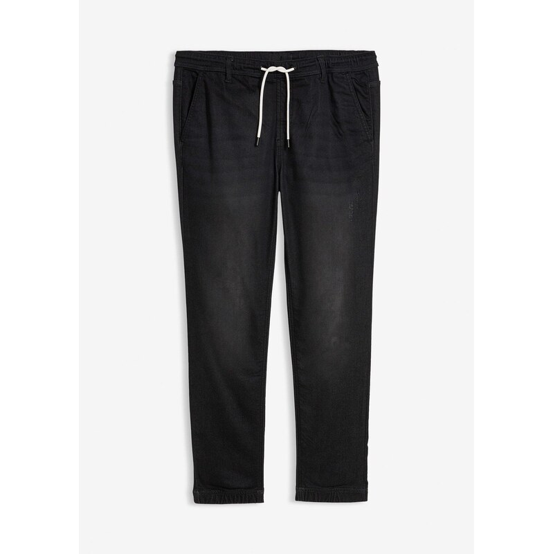 bonprix Teplákové džínsy, rovné, Regular Fit, bez zapínania, farba 65806607