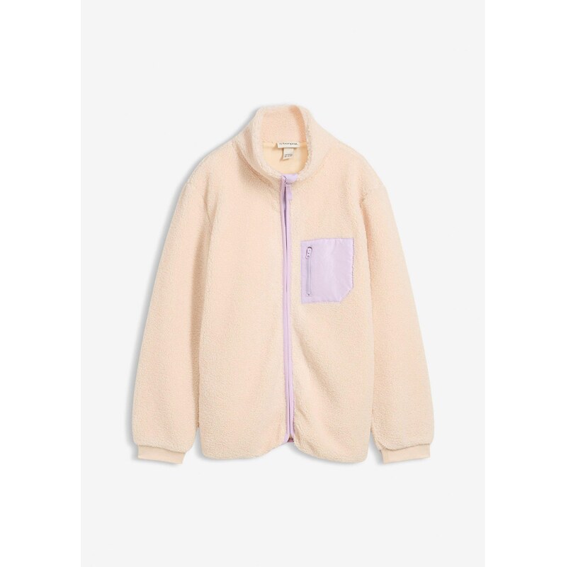 bonprix Mäkká flísová bunda, farba béžová 65806648