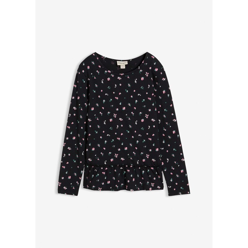 bonprix Tričko s dlhým rukávom z elastického bavlneného mixu, farba 65806656