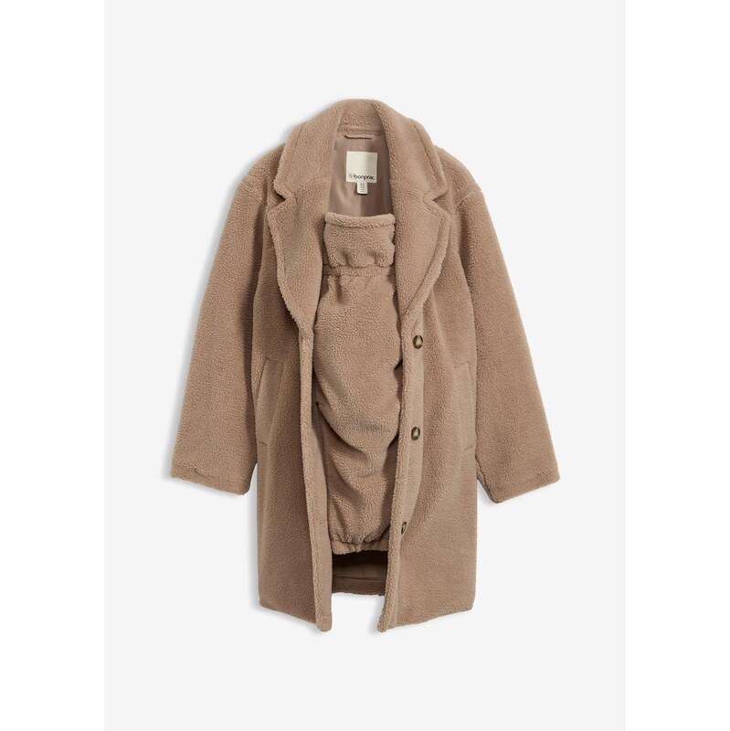 bonprix Materský kabát 2v1/na nosenie detí, farba hnedá 65806679