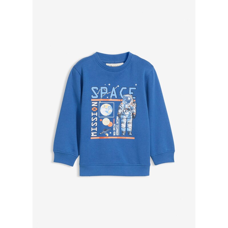 bonprix Mikina z mäkkej bio bavlny, farba modrá 65806702