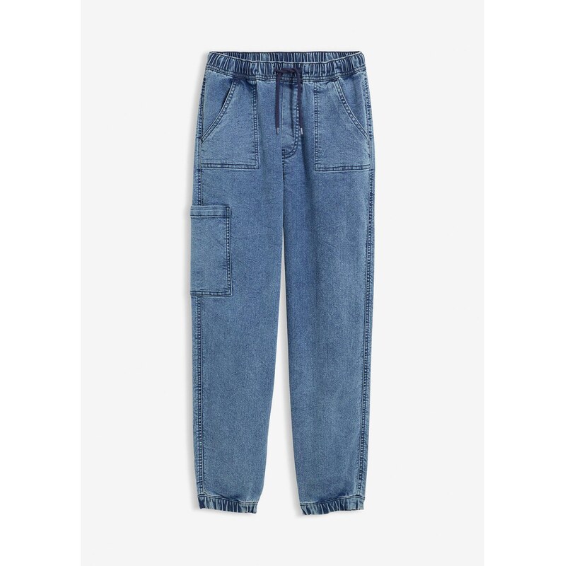 bonprix Chlapčenské džínsy so strečom, Loose Fit, farba modrá 65806724