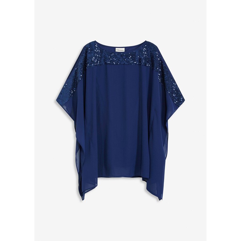bonprix Tunika s flitrami, farba modrá 65806774