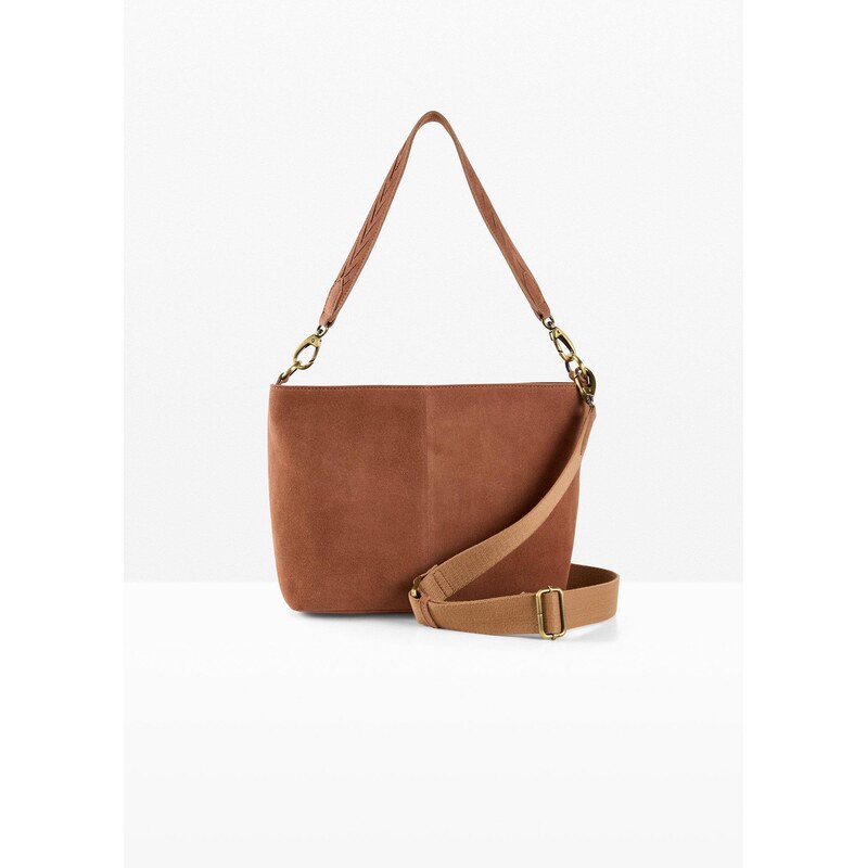 bonprix Kabelka zo semišovej kože, farba hnedá 65806788