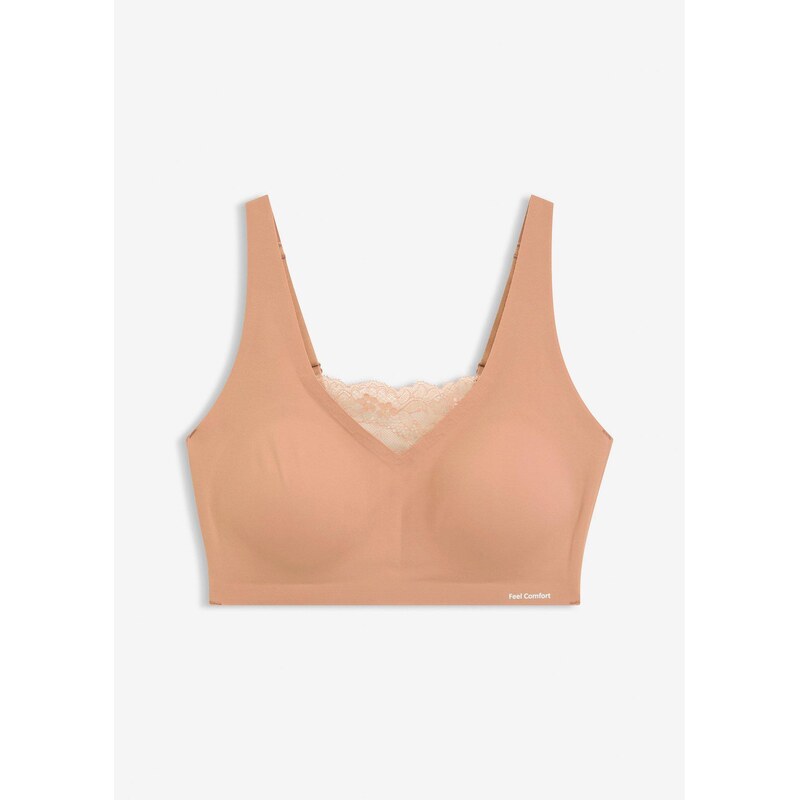 bonprix Podprsenka bralette, vatovaná lasercut, farba hnedá 65806808