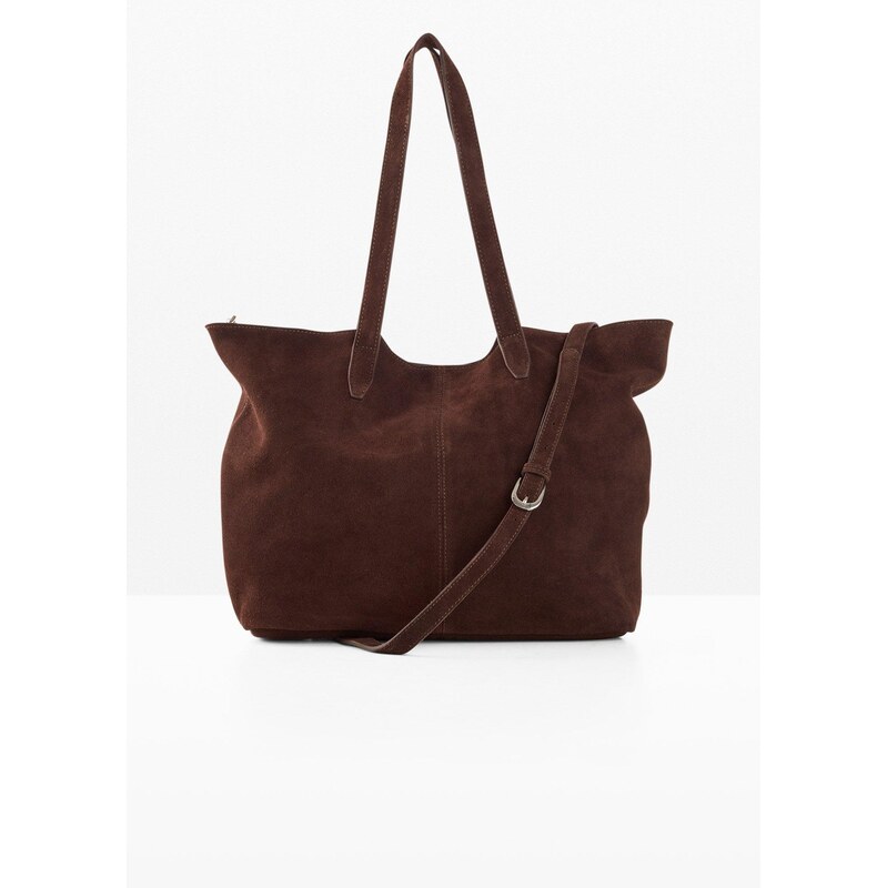 bonprix Maxi taška Shopper zo semišovej kože, farba hnedá 65806791