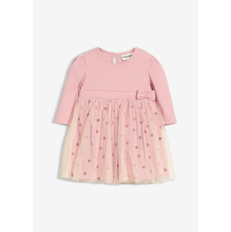 bonprix Detské body šaty, z bio bavlny, s malou srdiečkovou potlačou, 65806822