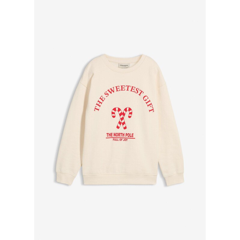 bonprix Materská mikina na dojčenie z mäkkej bio bavlny, farba béžová 65806831