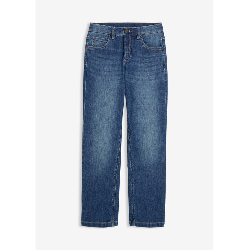 bonprix Rovné džínsy, stredná výška pásu, farba modrá 65806858