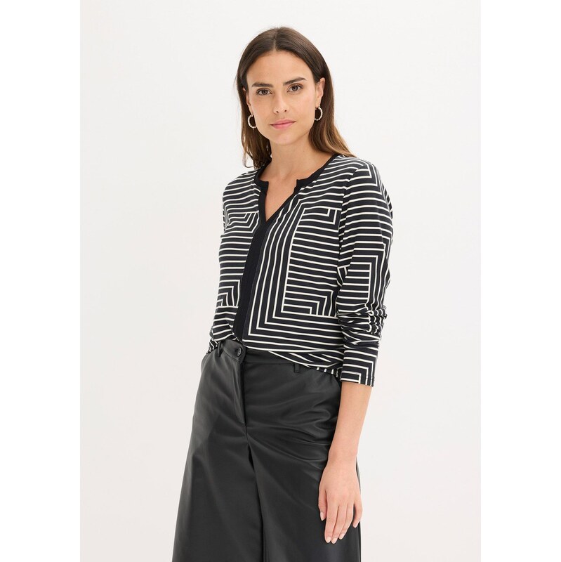 bonprix Tričko s dlhým rukávom, farba čierna 65806122